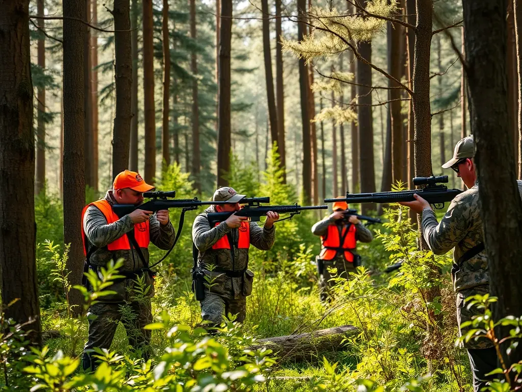 A hunter participating in a supervised hunting event, emphasizing responsible hunting practices and wildlife management.